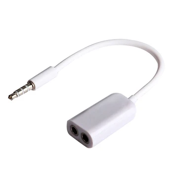 ÚPRIMNE Univerzálny 3,5 mm Samec na Dual Samica Audio Slúchadlá Slúchadlá Splitter Adpater Kábel Jack pre iPhone pre Samsung