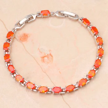 Úžasné kúzlo náramky pre ženy Orange Crystal & AAA Zirkón Striebro Zdravie Nikel & Viesť zadarmo Módne šperky TBS721A