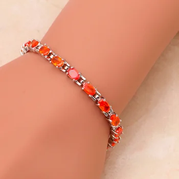 Úžasné kúzlo náramky pre ženy Orange Crystal & AAA Zirkón Striebro Zdravie Nikel & Viesť zadarmo Módne šperky TBS721A