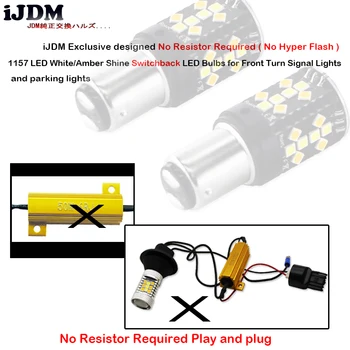 Č Hyper Flash 1157 LED Canbus BAY15D P21/5W Switchback Biela/Žltá LED Žiarovky Pre Denné svietenie/Otočte Signálne Svetlá 12V