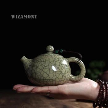 Čaj nastaviť Praskanie Glazúra Ge Pece Longquan Celadon Zisha Keramiky Umenie Tay Thi Čína Kanvica Porcelánu yixing Hliny Starožitné Kanvica