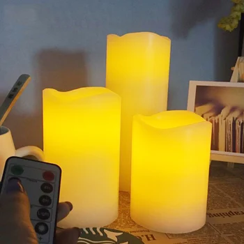 Časovač, diaľkové ovládanie led elektronický sviečkach vyrobené podľa skutočného vosku a led pre domáce miestnosti dekorácie/nočné svetlo