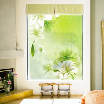 Čerstvé lily windows nálepky balkón parapete spálňa priehľadné nepriehľadné kúpeľňa obývacia izba, kúpeľňa farba skla fólie-08
