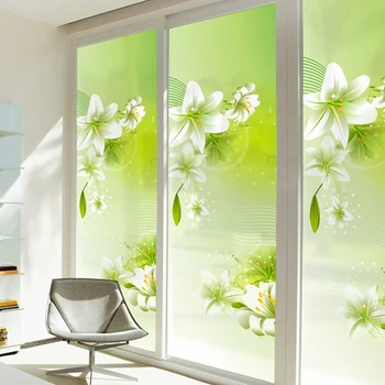 Čerstvé lily windows nálepky balkón parapete spálňa priehľadné nepriehľadné kúpeľňa obývacia izba, kúpeľňa farba skla fólie-08