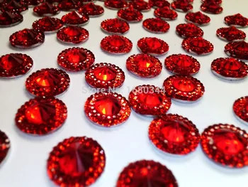 Červená farba crystal Šiť na crystal kolo 12 mm kamene, perly ručné šitie na šaty, topánky, taška 150pcs/veľa