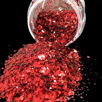 Červené víno Mix Veľkosť Nail Art Lesk Prášok Šesťhranné Manikúra Flitrami Prachu List na Nechty, Glitter Vianočné Remeselné Dekorácie