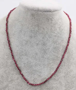 červený granát kolo tvárou náhrdelník 3 mm 16.5 chocker palcový FPPJ veľkoobchod korálky prírody modrá rabinbow