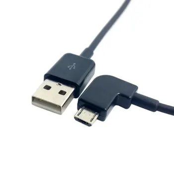 Čierna alebo Biela Ľavej uhle 90 stupňov, Micro USB Samec na USB nabíjací Kábel 20 cm 1m 2m 3m 5m 100 cm pre Tablet