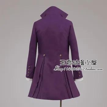 Čierna Butler Alois Trancy cosplay kostým fialový kabát+tričko+vesta+bowknot+nohavice celý oblek formálnej strany handričkou halloween kostým