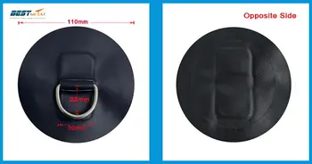 Čierna farba, 4.3 palce Nehrdzavejúca oceľ D-krúžok PVC Patch pre PVC Nafukovací Čln Raft Nafukovacieho Kajaku