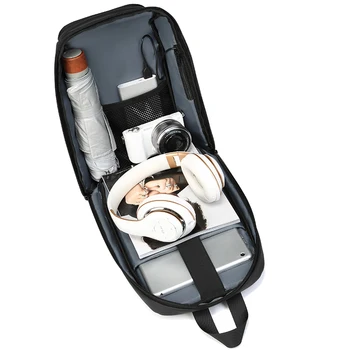Čierna Single Taška cez Rameno Mužov Bežné Crossbody Tašky USB Nabíjanie Hrudníka Pack Vodu Odpudzujúce Cestovné brašna Muž n1820