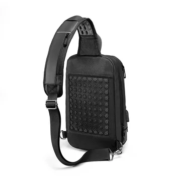 Čierna Single Taška cez Rameno Mužov Bežné Crossbody Tašky USB Nabíjanie Hrudníka Pack Vodu Odpudzujúce Cestovné brašna Muž n1820