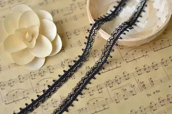 Čierna single vo vode rozpustné čipky, krajky náhrdelník materiálu 1.3 cm
