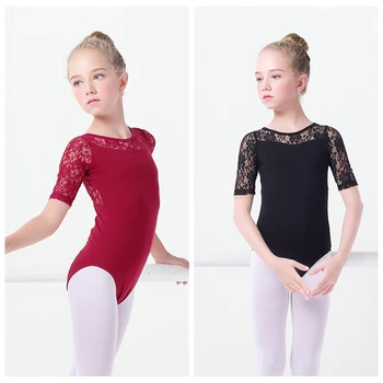 Čierna Čipka Balet Obleky, Dievčatá, Deti Vesta Baletné Oblečenie Dancewear Deti Gymnastika Obleky