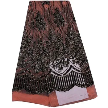 Čierne Africké Čipky Textílie 2017 Ženy Módne Krásna Vysoko Kvalitné Čisté Čipky, Výšivky Francúzsky Tylu Čipky Pre Dámy Šaty 805