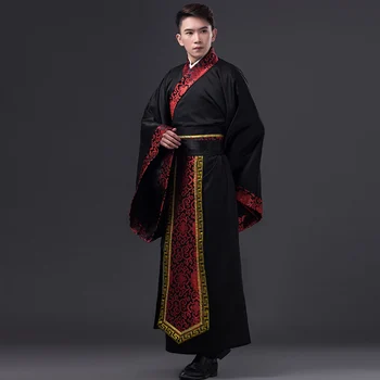 Čierne Dlhé Šaty pre Mužov Čínskej Tradičnej Kostým Muž Hanfu Kapitán Oblečenie Národnej Tang Fáze Tanečných Kostýmov, 89