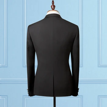 čierne Pánske Obleky, Bundy veľkosť S M L XL 2XL 3XL 4XL 5XL Módneho priemyslu Slim Mužov Vyhovovali Coats Svadobné hostiny, elegantné šaty