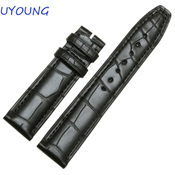 Čierny Modrý Krokodíl Watchband 20 mm 21 mm 22 mm Kvalitné Bambusové Tvarované Pánske Dámske Hodinky príslušenstvo