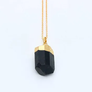 Čierny turmalín prívesok nepravidelný Surovín, liečenia Crystal Náhrdelník čierny kameň prívesok druzy šperky prírodné čakra kameň prívesok
