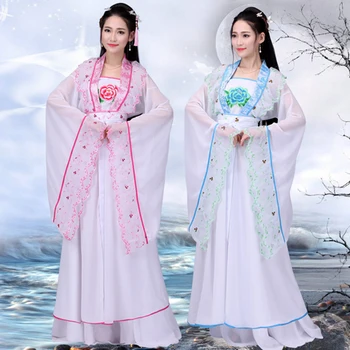Čínska Ľudová Elegantné Tang Dynastie Starovekého Víla Kostýmy Hanfu Kostýmy Royal Princess Šaty pre Ženy Fáze Výkonu Kostým