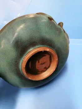 ČÍNSKA ĽUDOVÁ staré Jún Ware Chinaware porcelánu Broskyňa tvar misy & writing-kefa podložka