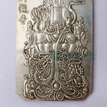 Čínskom tibete Strieborných Prútov Fengshui chlapec chodil na guanyin amulet Pás značky, závesné kovové remeselné
