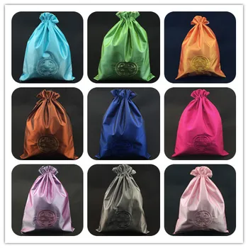 Čínsky Radostný Výšivky Cestovné Puzdro, Mens Bielizeň Ženy Podprsenka Skladovanie Taška Prípade Hodvábna Tkanina Šnúrkou Shoe Bag 2 veľkosť 30pcs/l