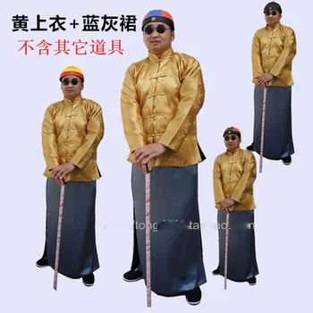 Čínsky znak tlačidlo tang vyhovovali zobraziť šaty Človeka oblečenie Čína tradičné župan muž kostým peignoir Čínsky štýl, Župan