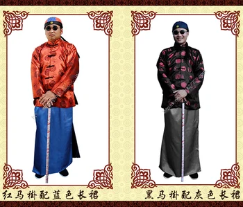 Čínsky znak tlačidlo tang vyhovovali zobraziť šaty Človeka oblečenie Čína tradičné župan muž kostým peignoir Čínsky štýl, Župan