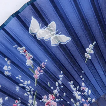 Čínsky Štýl, Elegantné Orientálna Čerešňový Kvet Tlače Skladanie Rúk Fanúšikov Designer White Polyester Fanúšikov Letných Ženy, Dievča, Tancuje, Ventilátor