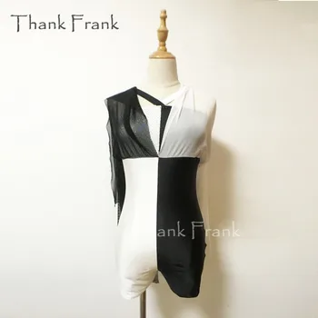 Ďakujeme, Že Frank Oka Dlho Lyrickej Šaty Čiernej A Bielej Elegantný Moderný Tanečný Kostým C357