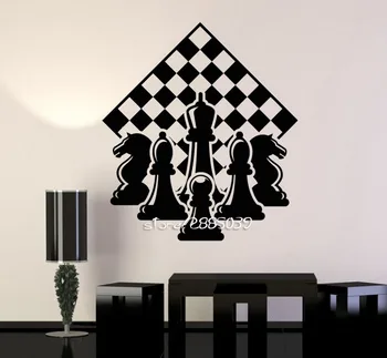 Šachový Hráč Kus Chessmen Samolepky na Stenu E-co Priateľské Vinyl Šachovnici Stenu Odtlačkový DIY samolepiace Tapety nástenná maľba SA919