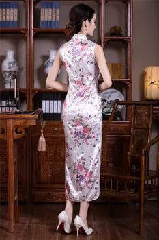 Šanghaj Príbeh Nové Faux Hodváb dlho cheongsam šaty večerné Šaty Tradičnej čínskej dlho qipao šaty Orientálne šaty