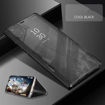Škubnutí Pre Apple iphone X Luxusnej Kože Flip puzdro Pre iphone 6 6s Plus 7 8 Plus, Smart Mirror Telefón Prípade Držiteľ Flip Cover prípade