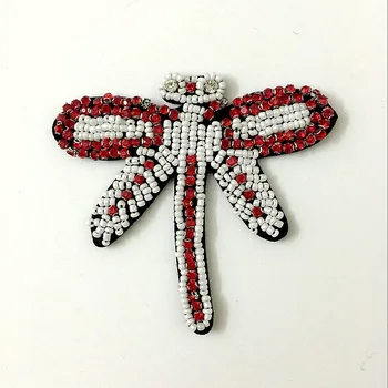 Škvrny na Oblečení Písmeno B Crystal Korálkové Bee Dragonfly Nášivka Nálepky Šiť na Vyšívanie Nálepky DIY Patch Flitrami