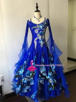 Štandardné Ballroom Dance Šaty Žien 2017 Nový Dizajn, Vysoká Kvalita Fáze Show Flamenco Valčík Spoločenský Tanec Súťaže Šaty