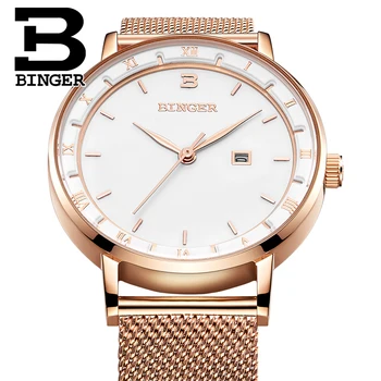 Švajčiarsko BINGER Ženy, Luxusné Hodinky Značky Quartz Hodinky Ženy Japonsko Pohyb Relogio Feminino Nepremokavé náramkové hodinky B2001-4