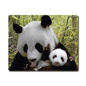 Šťastná matka a dieťa pandy vytlačené Ťažké tkanie protišmyková gumová podložka office podložka pod myš Dráha Strany prospech darčeky 220x180x3mm