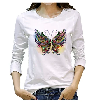 Železo-Na Prevody Pestré Motýľ Vytlačiť T-Shirt DIY Príslušenstvo Umývateľný Oblečenie, Dekorácie, Nálepky, Záplaty 23x17cm