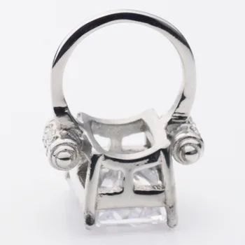 Ženské Shop Značky Lesklé Námestie Veľké Cubic Zirconia Zapojenie Snubné Prstene z Nehrdzavejúcej ocele,móda pre Ženy
