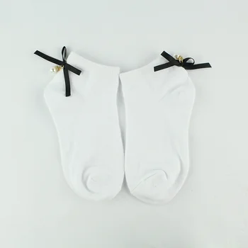 Ženy/Dievčatá Kreatívny Dizajn Päty Bowknot Perly Roztomilé Ponožky Japonsko Módne Harajuku Ponožky Čisté Farby, Vtipné Ponožky Meias Calcetines