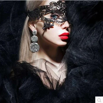 Ženy Hot Sexy Čierne Čipky Oko Clipping Mask Benátskej Maškaráda na spoločenské Klube Fancy Halloween Šaty, Kostým Phoenix Očná Maska