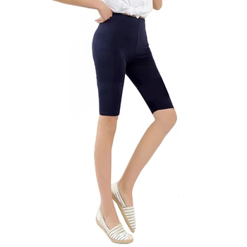 Ženy Koleno Dĺžke Elastické jednofarebné Dámske Ležérne Nohavice Fitness Plus Veľkosť 3-5XL H9