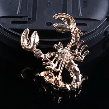 Ženy Móda Zvierat Scorpion Crystal Drahokamu Šatku Brošňa Pin Strany Šperky ASYF