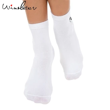 Ženy ponožky biele ponožky roztomilý zvierat husky, výšivky bavlna pes žena čisto farebné ponožky zábavné A73201