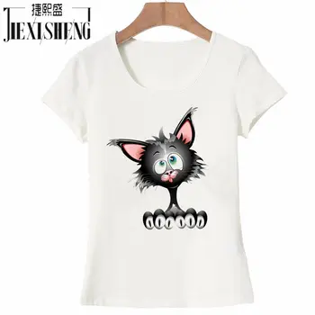 Ženy tričko módne letné bavlnené Krátke sleeve t-shirt Cartoon Tom cat, Vytlačená Značka, topy HH252
