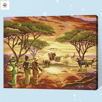 Žirafa, Zebra Afrike Scenérie Frameless Digitálny Obraz Číslo Akrylová Farba Moderné Nástenné Umelecké Plátno Na Maľovanie Domov Deco Riešenie