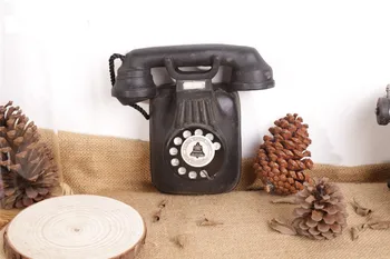 Živica Vintage Telefón Európsky štýl Handwork Dekorácie Imitácia Nábytok Miniatúry Vintage Živice Telefón