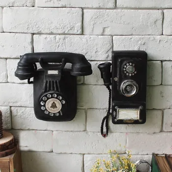 Živica Vintage Telefón Európsky štýl Handwork Dekorácie Imitácia Nábytok Miniatúry Vintage Živice Telefón