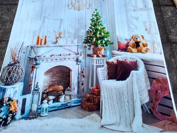 ŽIVOT MAGIC BOX Christmas fireplace Stoličky Fotografie Pozadia Foto Pozadie Pre Foto Štúdio K-10305